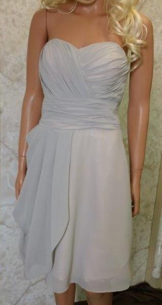 Shirred Chiffon grey Bridesmaid dresses