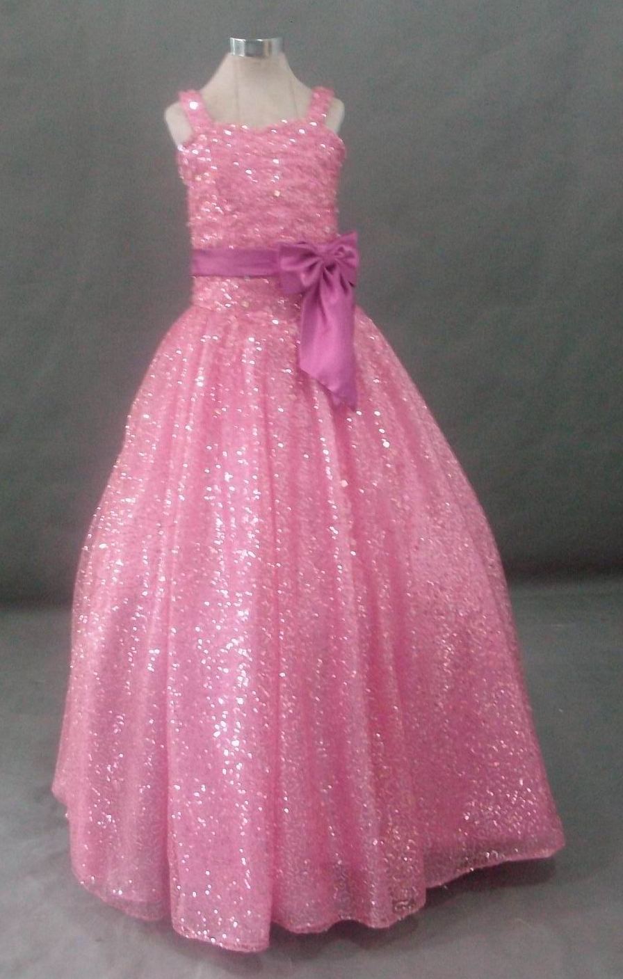 pink iridescent glitter mesh for pageant dress