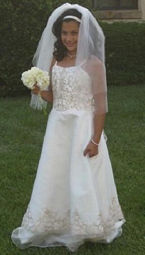 mini bride, match brides gown