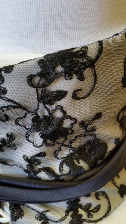 black lace over ivory bodice