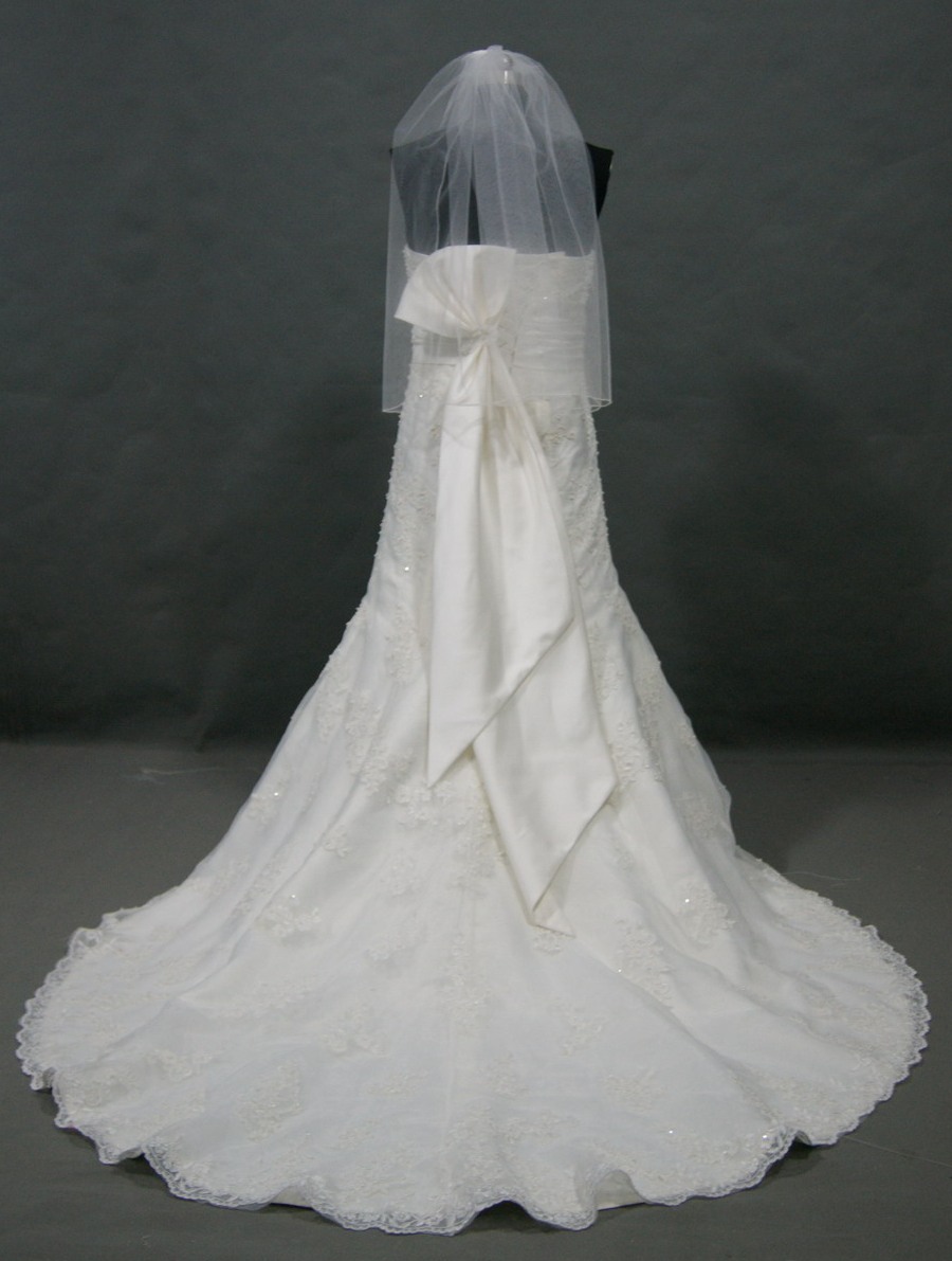 organza wedding gown with veil