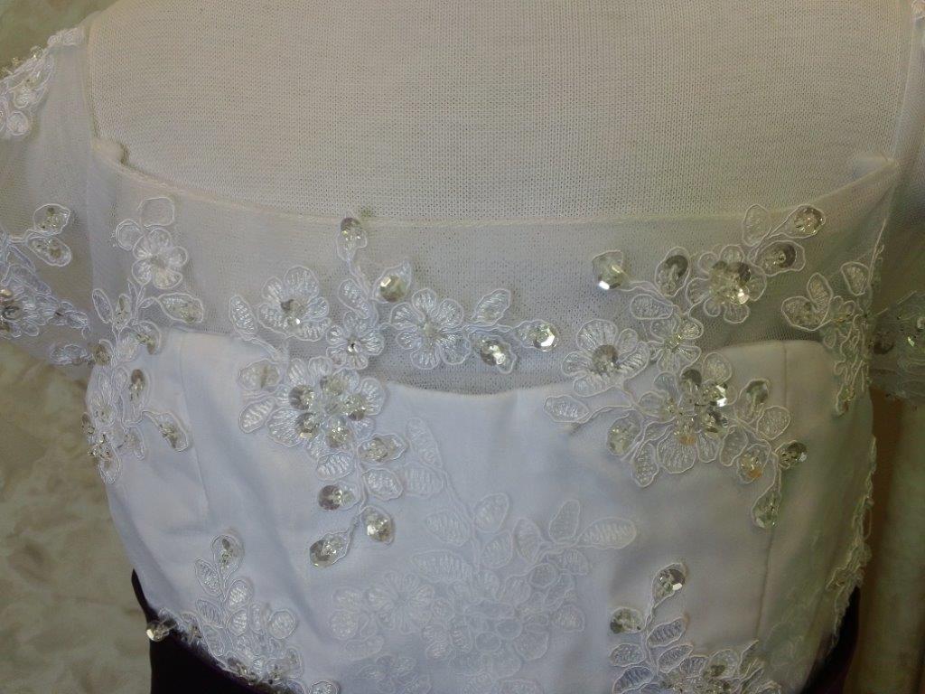 bodice with beaded lace motifs