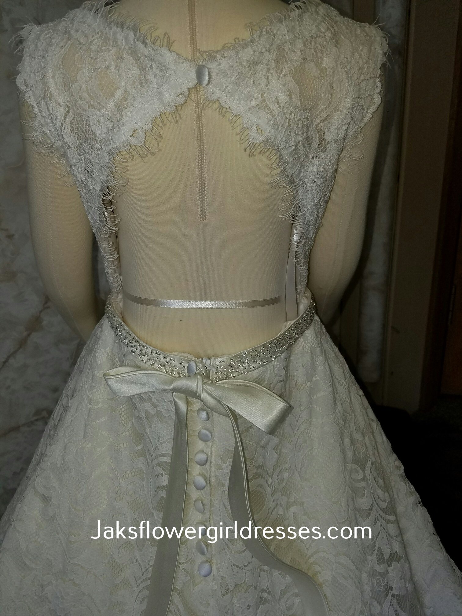 Match my lace open back wedding dress for my flower girls dress