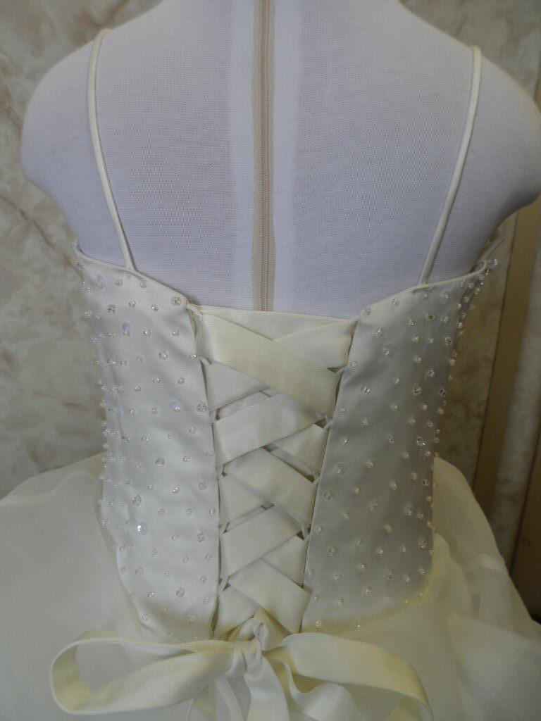 spaghetti strap, corset, beaded bridal gown