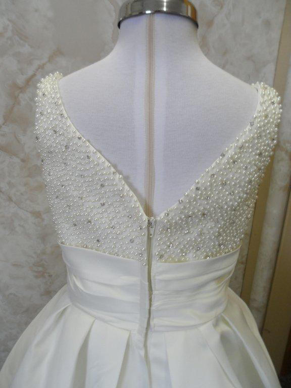 Faux pearl and rhinestone miniature wedding gown