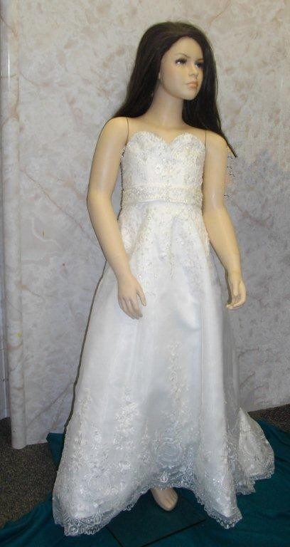 Sweetheart beaded bridal flower girl dress