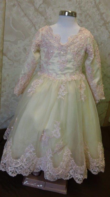 pink lace flower girl dress