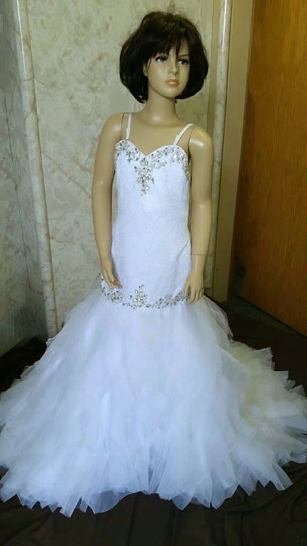 organza ruffles miniature wedding dress