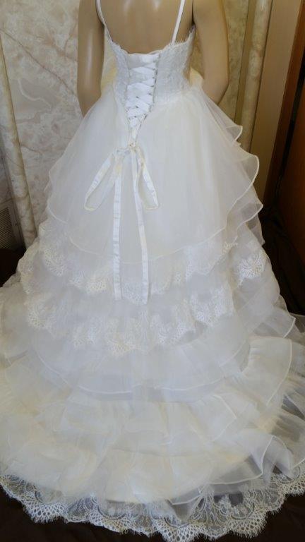 tiered layered flower girl dress with train