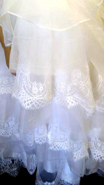 lace trimmed flower girl ball gown