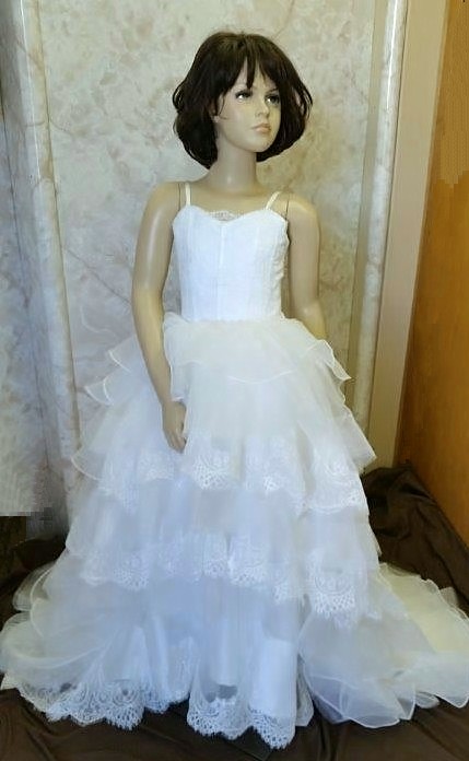 tiered layered flower girl ball gown