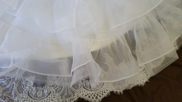 lace trimmed flower girl ball gown