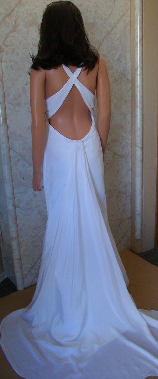 wedding gown with low cut back