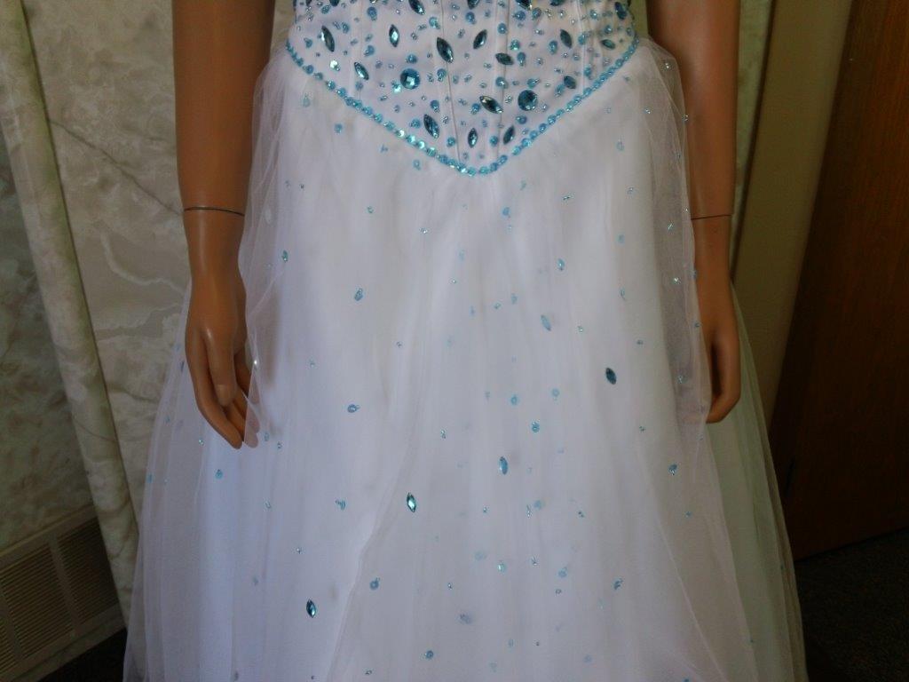 Turquoise Beaded Basque Waist ball gown