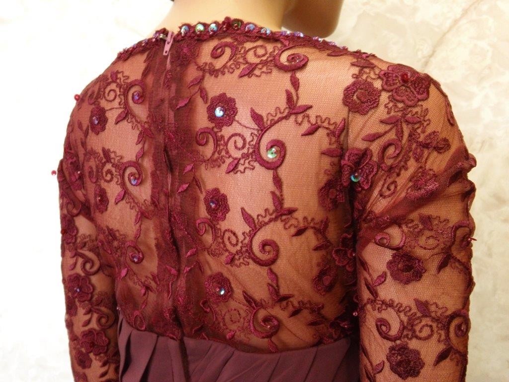 burgundy lace back