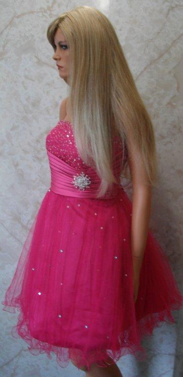 fuschia mini prom dress