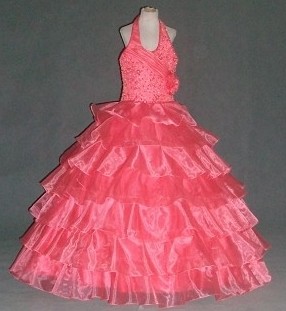 Coral girls pageant dresses