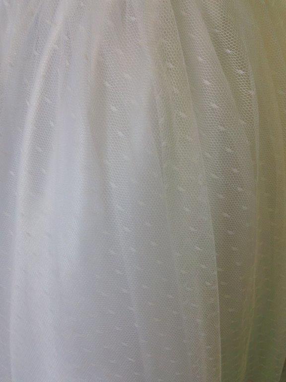 white dotted tulle pageant skirt