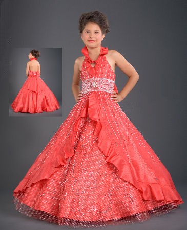 beaded girls pageant dress 