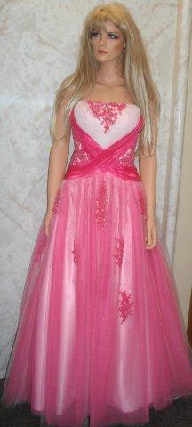 prom gown in shades of pink