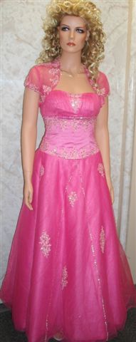 Pink strapless ball room gown
