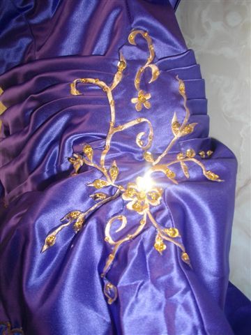 Side applique over ruching