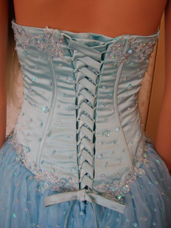 Sky Blue prom dress with corset back