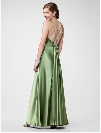 green strappy back dress