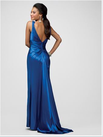 long blue or silver prom dresses