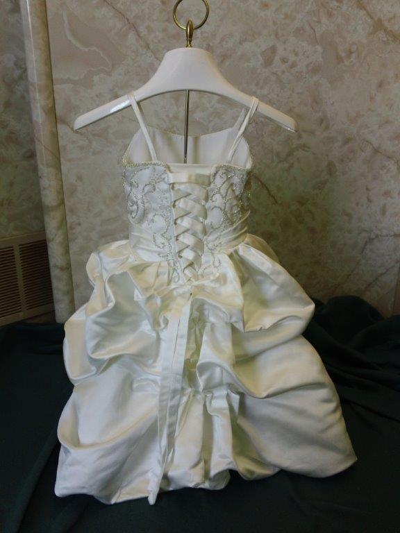 infant wedding dress with pickup skirt