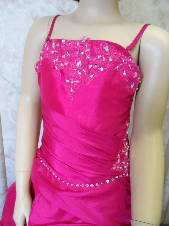 pink spaghetti strap pageant dress