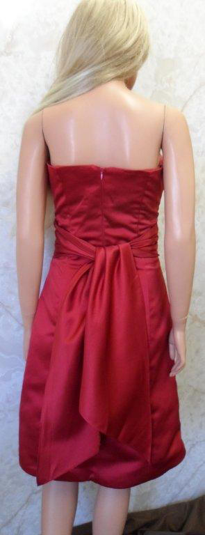 short apple red strapless dress