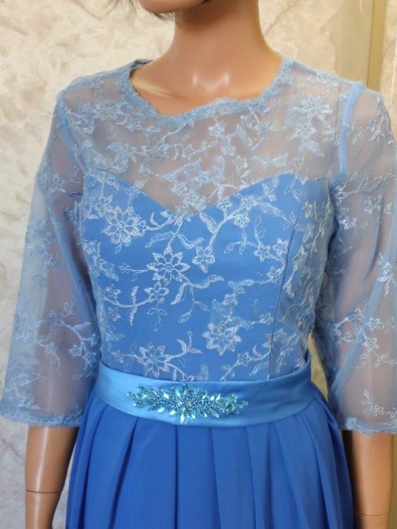Sleeves Covered with Sheer Lace 