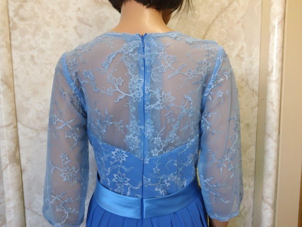 sheer lace back and sleeves