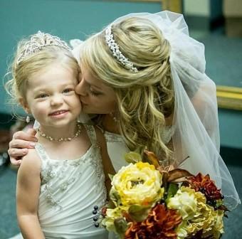 Flower girl dress to match the brides