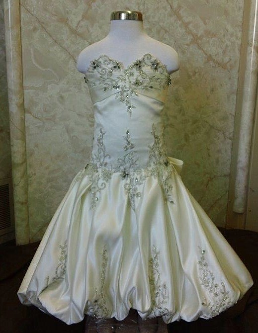 Beaded Embroidery mini wedding gown
