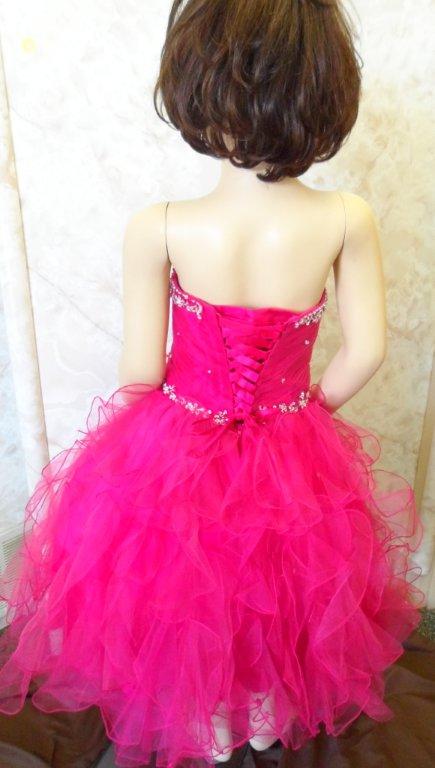 child size fuchsia pageant dress with corset lace up back