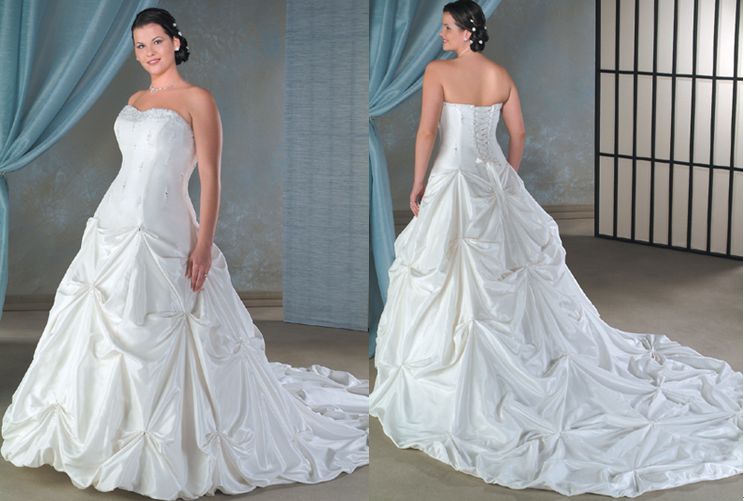 plus size pick up wedding gown