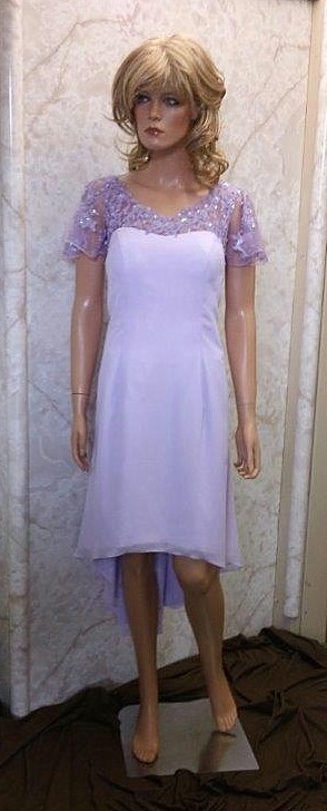 lilac high low wedding dress