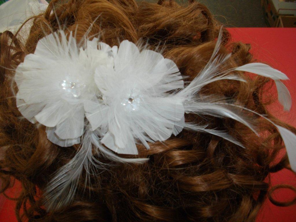 flowers and feather comb