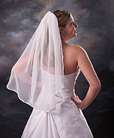 waist length bridal veil