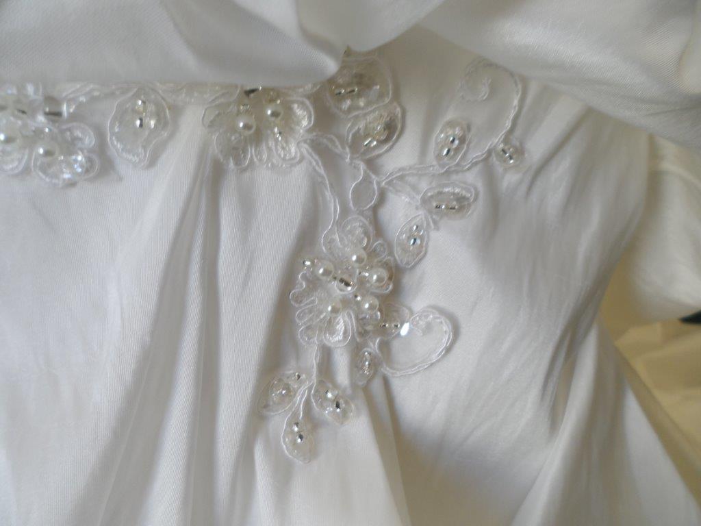 toddler wedding gown with pickup skirt