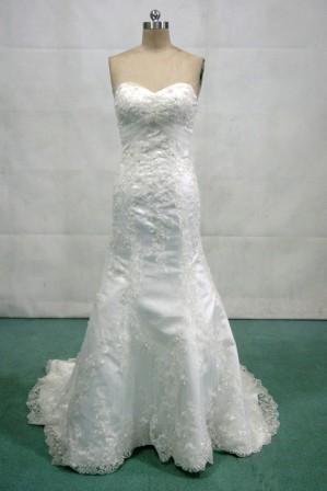Mermaid Strapless Sweetheart Lace Wedding Dresses