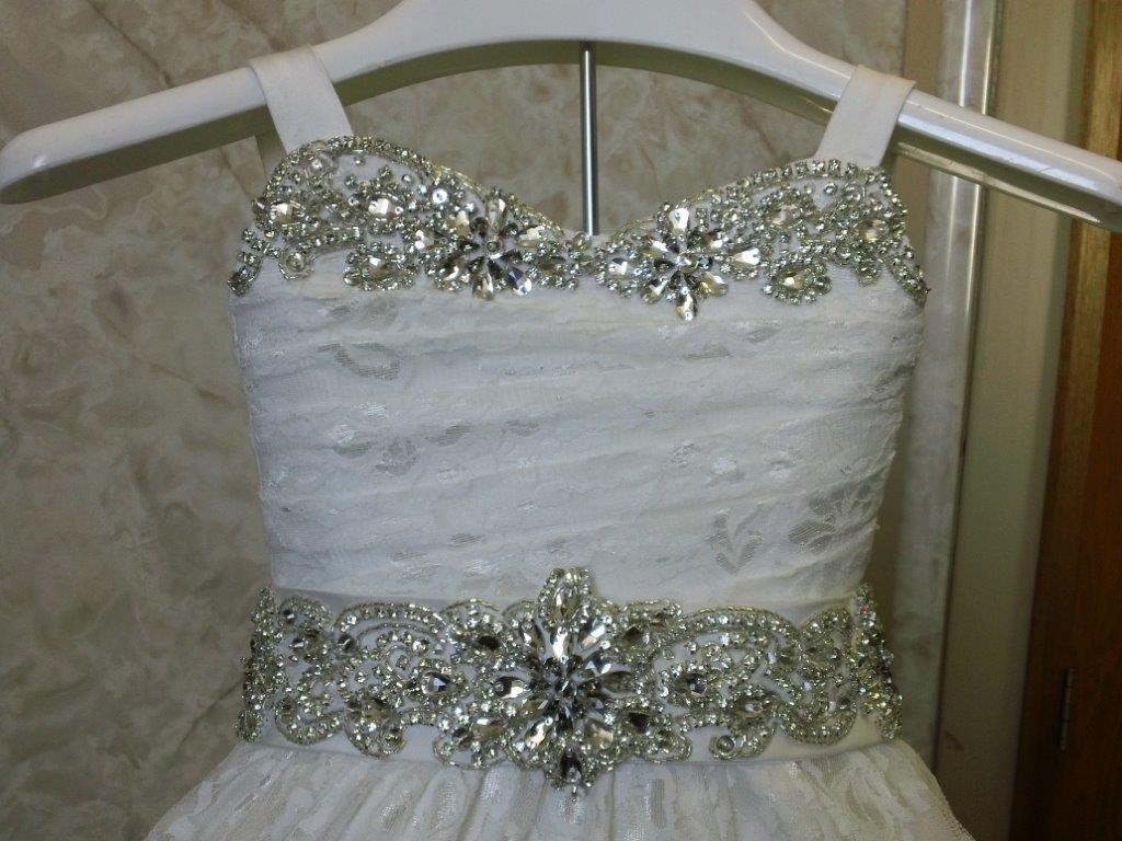 jeweled neckline dresses with and beaded sash 